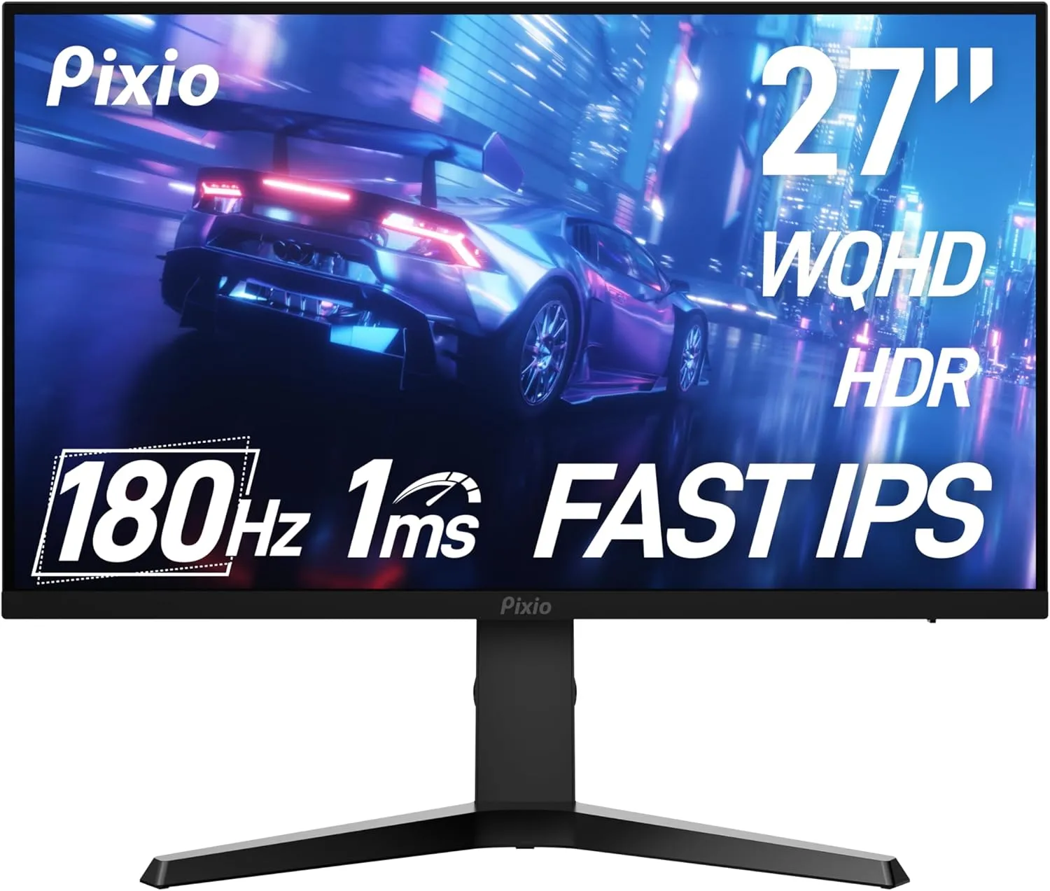 Pixio PX277 Prime Neo 27 inch 180Hz Refresh Rate QHD 1440p Resolution Fast IPS Panel 1ms GTG Response Time Gaming Monitor with Adaptive Sync