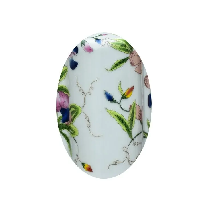 Porcelain Floral Scalloped Tea Jar Lamp