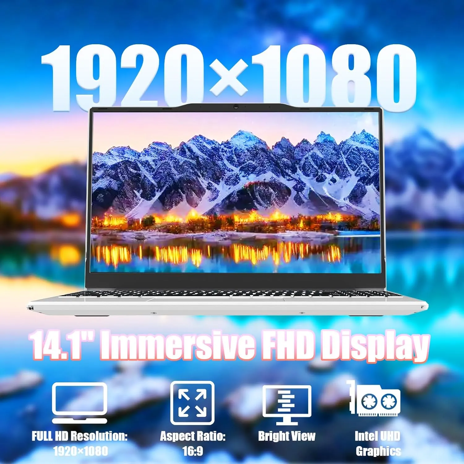 Portable Laptop,Student and Business,14" FHD IPS Display,Quad-Core N5095 Processor,8GB DDR4 RAM,512GB SATA SSD,Numeric Keypad,2.4/5G WiFi,38WH Battery,Webcam,Mini HDMI,USB(Silver)