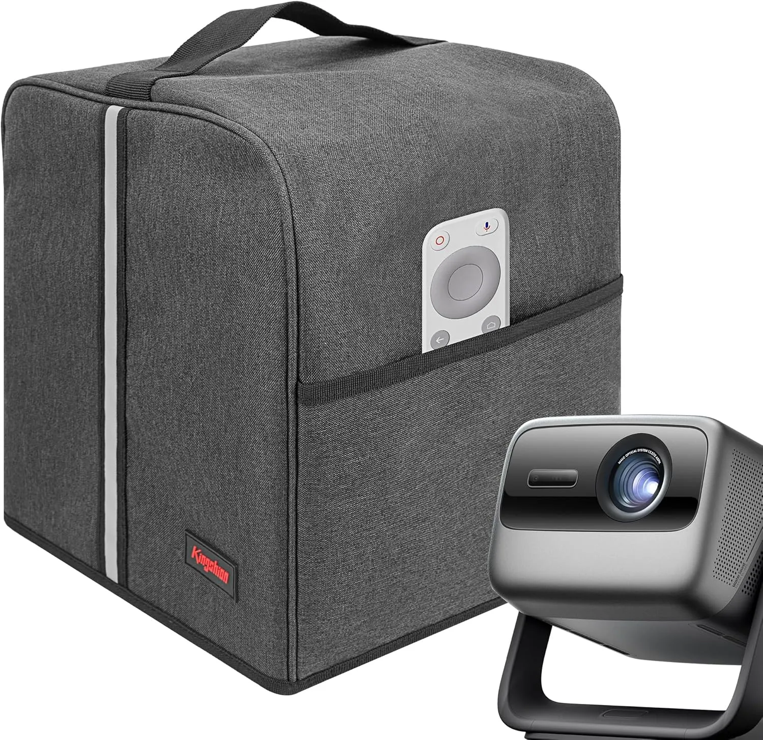 Projector Dust Cover for JMGO N1 Pro/N1 Ultra, Waterproof Projector Protector Case with Pocket for Accessories-Dark Gray