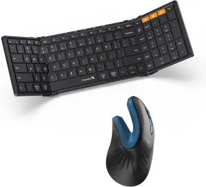 ProtoArc XK01 Folding Bluetooth Keyboard and EM11 NL Ergonomic Mouse Blue