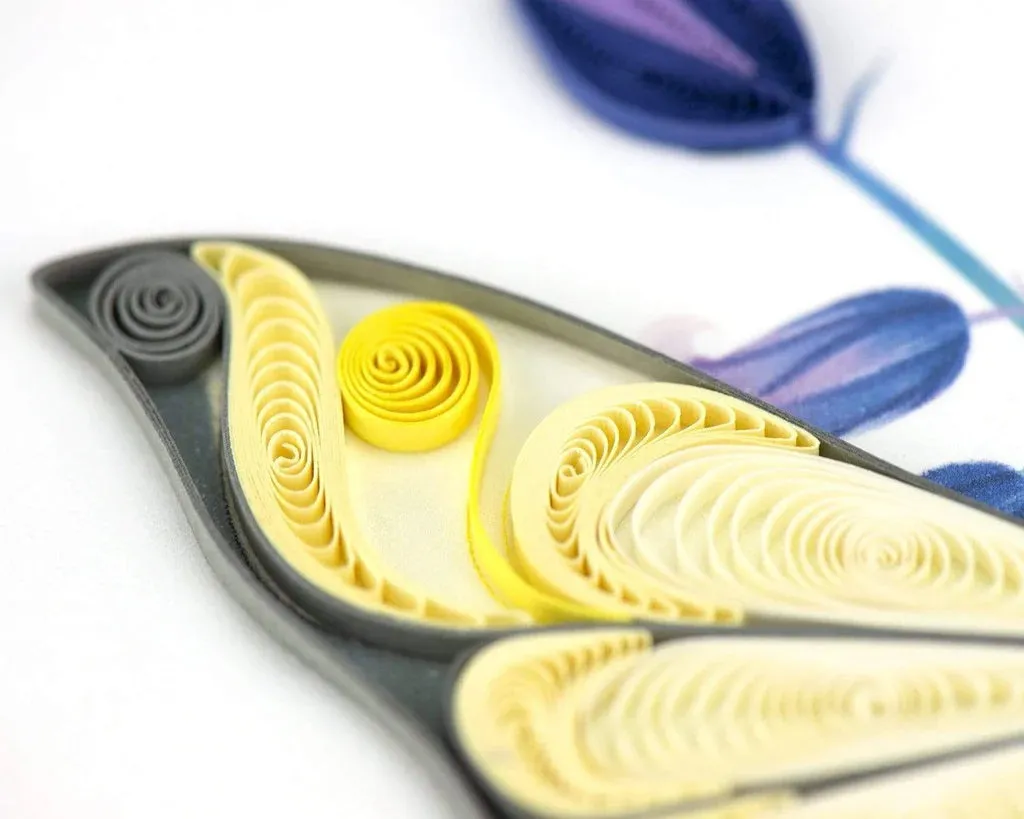 Quilled Birthday Butterfly & Bluebells Card