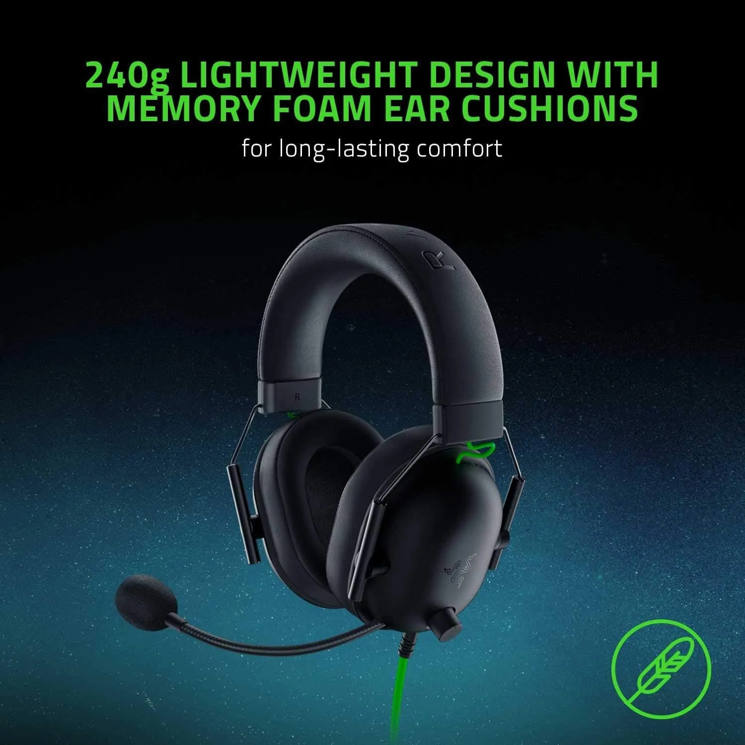 Razer BlackShark V2 X Gaming Headset: 7.1 Surround Sound - 50mm Drivers - Memory Foam Cushion - For PC, PS4, PS5, Switch - 3.5mm Audio Jack - Black