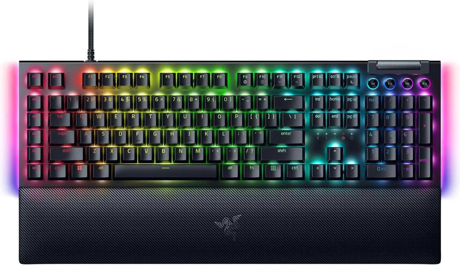 Razer BlackWidow V4 Mechanical Gaming Keyboard: Yellow Switches Linear & Silent - Chroma RGB - 6 Macro Keys - Magnetic Wrist Rest - Doubleshot ABS Keycaps - Roller & Media Keys Snap Tap