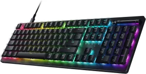 Razer DeathStalker V2 Gaming Keyboard: Low Profile Optical Switches Clicky Purple - Durable Coated Keycaps - Aluminum Top Plate - Multi Function Roller & Media Button - Chroma RGB Snap Tap