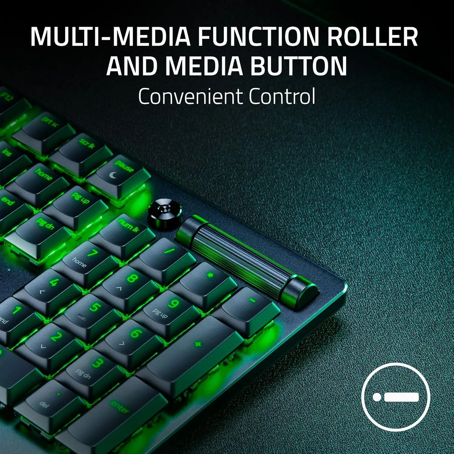 Razer DeathStalker V2 Gaming Keyboard: Low Profile Optical Switches Clicky Purple - Durable Coated Keycaps - Aluminum Top Plate - Multi Function Roller & Media Button - Chroma RGB Snap Tap