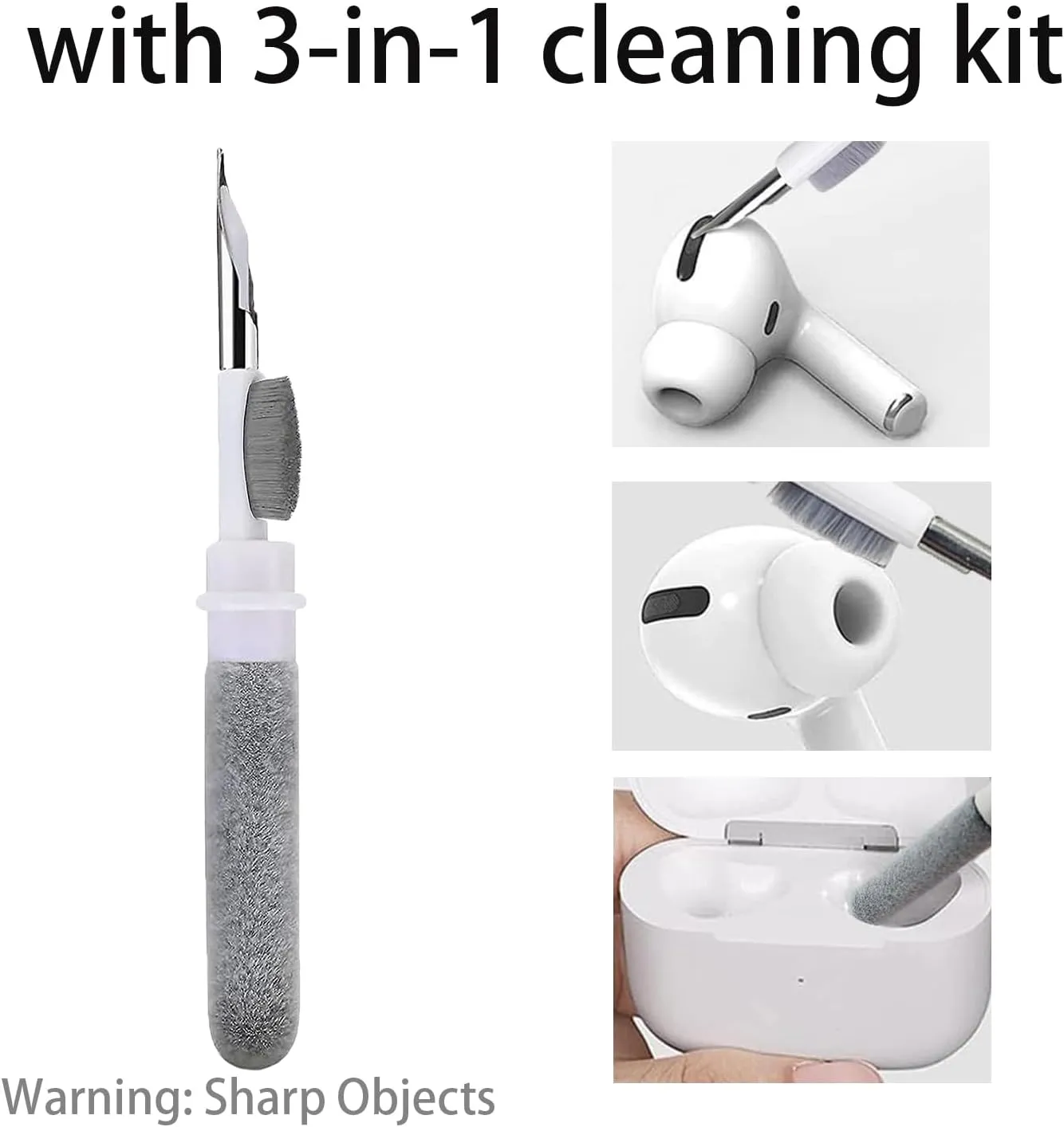 Replacement Earbud Tips Compatible with bmani T16 Wireless Earbuds Headphones Earphones Accessories, Silicone Ear Tips, Fits in Case, M Size 6 Pairs, with 3-in-1 Cleaner Kit, Black