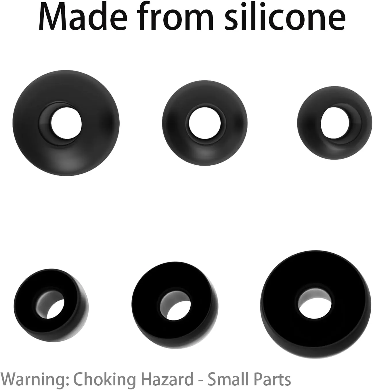 Replacement Earbud Tips Compatible with bmani T16 Wireless Earbuds Headphones Earphones Accessories, Silicone Ear Tips, Fits in Case, M Size 6 Pairs, with 3-in-1 Cleaner Kit, Black