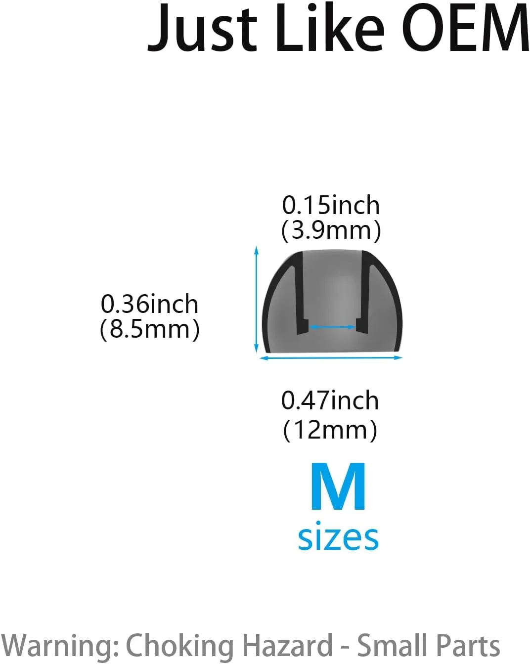 Replacement Earbud Tips Compatible with bmani T16 Wireless Earbuds Headphones Earphones Accessories, Silicone Ear Tips, Fits in Case, M Size 6 Pairs, with 3-in-1 Cleaner Kit, Black
