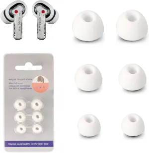 Replacement Earbuds for Nothing Ear (a) Wireless Earbuds,NOUKAJU Silicone Earbuds,S/M/L 3 Size,Earbuds Tips for Nothing Ear (a),3 Pairs(White)