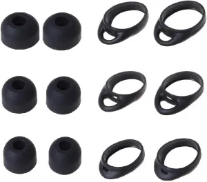 Replacement for Samsung Gear IconX (2018 Edition) Ear Tips Wingtips 12 PCS Accessories, Silicone Earhooks Earbuds Cover Eargels Eartips Compatible with Gear IcoonX, Black 12pcs