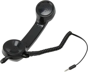Retro Phone Handset, Handheld Cell Phone Receiver Radiation Proof Operation for Computers (Black)