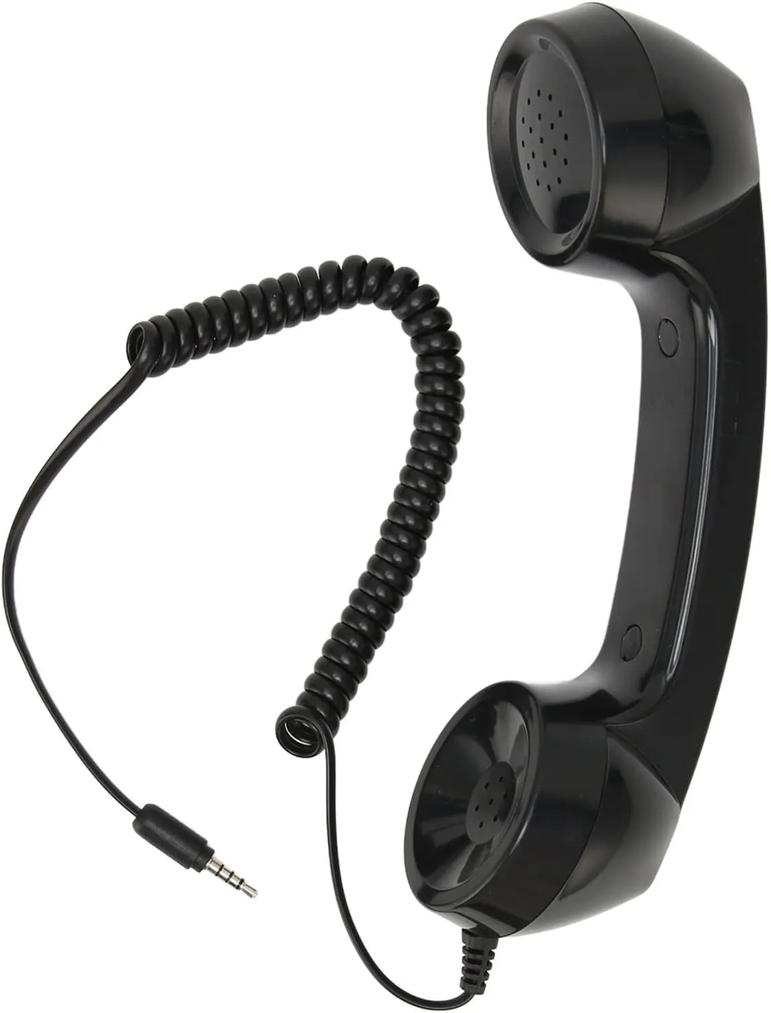 Retro Telephone Handset, Cell Phone Handset with Radiation Proof, 3.5mm Sound Plug, Handheld Cell Phone Receiver for Mobile Phone, Computer (Black)