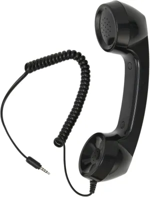 Retro Telephone Handset, Cell Phone Handset with Radiation Proof, 3.5mm Sound Plug, Handheld Cell Phone Receiver for Mobile Phone, Computer (Black)