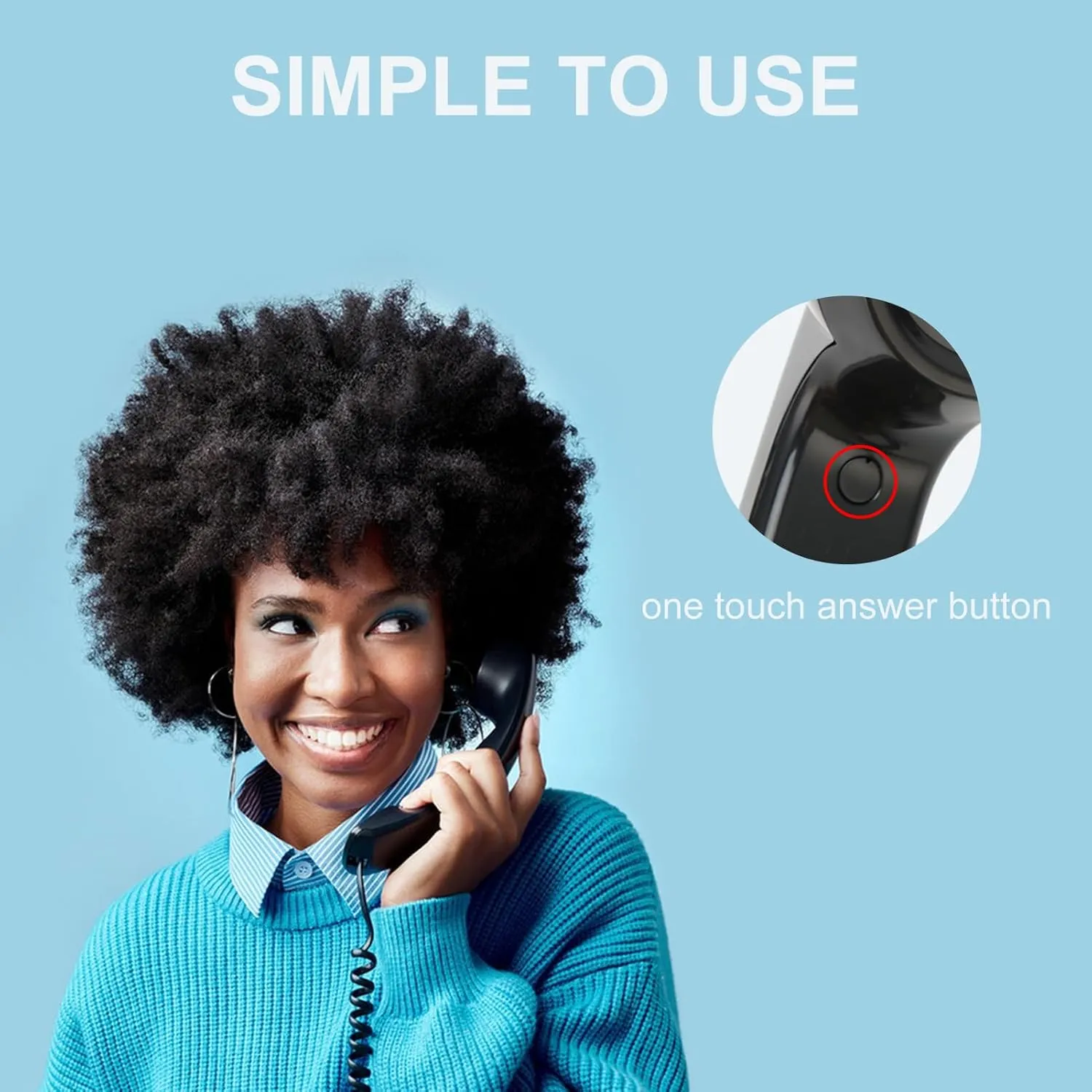 Retro Telephone Handset, Cell Phone Handset with Radiation Proof, 3.5mm Sound Plug, Handheld Cell Phone Receiver for Mobile Phone, Computer (Black)