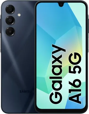 SAMSUNG Galaxy A16 5G, Android Smartphone, Dual SIM Mobile Phone, 4GB RAM, 128GB Storage, Blue Black with Fast Charger Bundle Offer