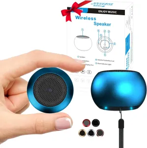 SEVENKA 2 Bluetooth Mini Speakers, 3W Small Portable Wireless Speaker with Lanyard, Water Resistant, Wireless Stereo Pairing, Rechargeable Metal Mini Speakers for Phone, Tablet, Built-in Microphone