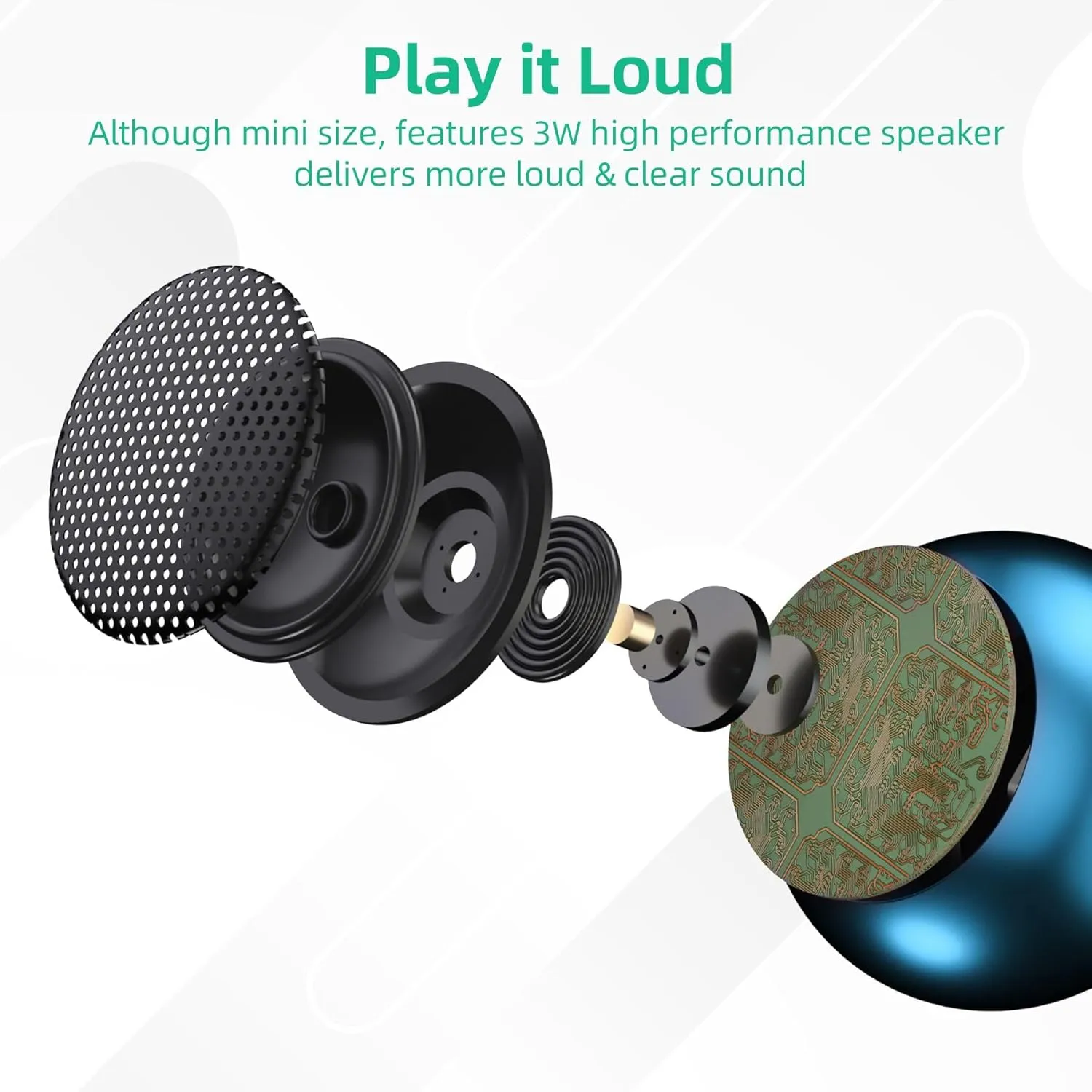 SEVENKA 2 Bluetooth Mini Speakers, 3W Small Portable Wireless Speaker with Lanyard, Water Resistant, Wireless Stereo Pairing, Rechargeable Metal Mini Speakers for Phone, Tablet, Built-in Microphone