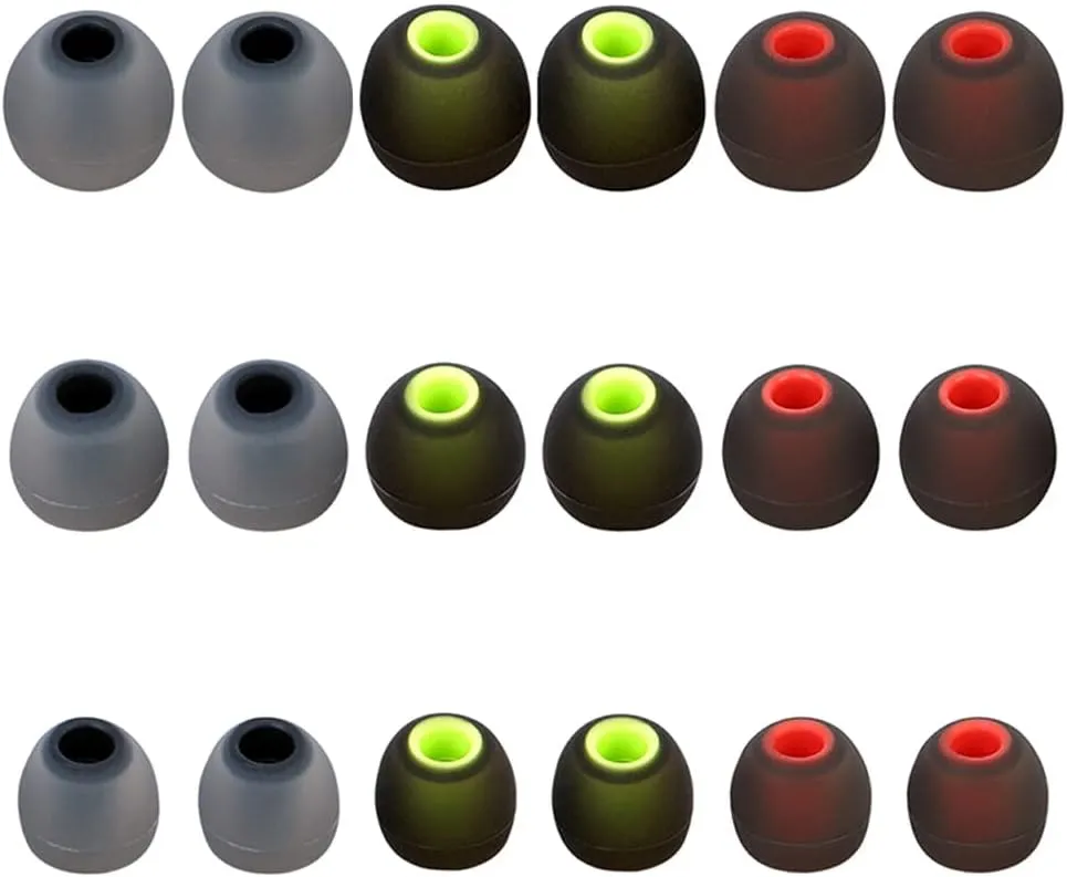Silicone Earbud Replacement Tips - 9 Pairs S/M/L, Fit For In-Ear Headphones (Inner Hole 3.8mm-5.1mm)