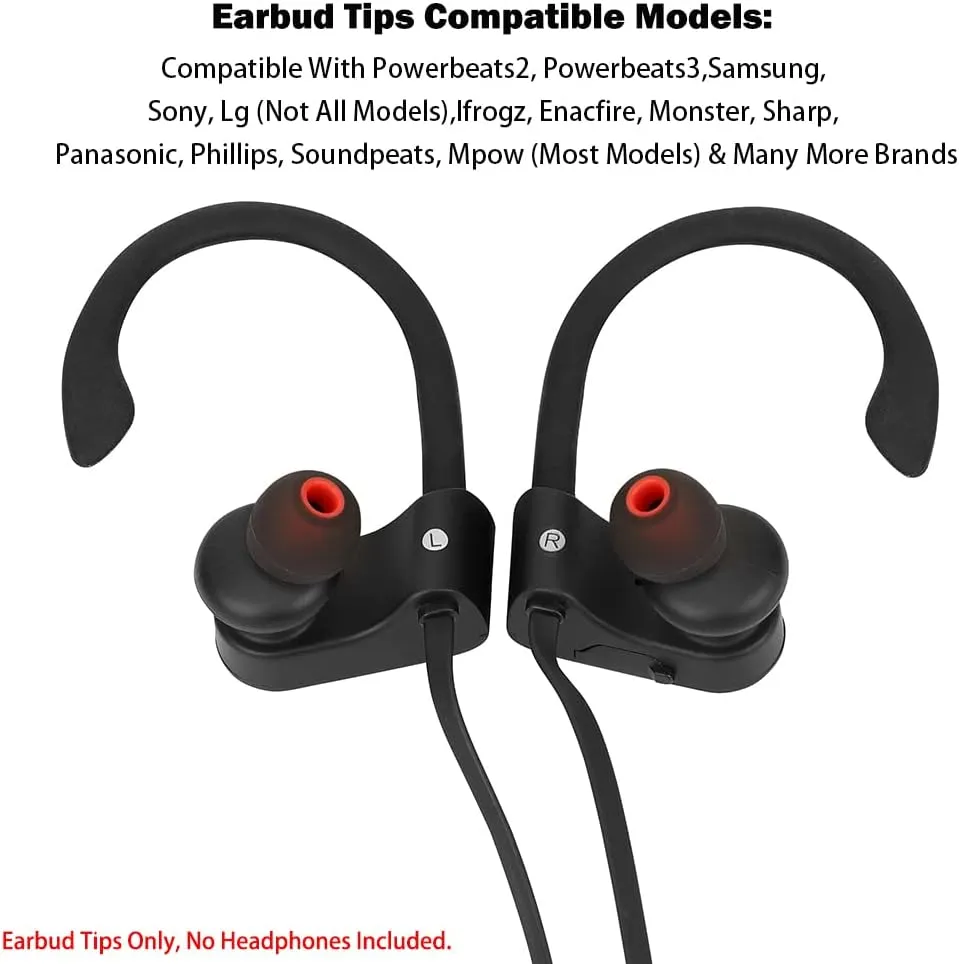 Silicone Earbud Replacement Tips - 9 Pairs S/M/L, Fit For In-Ear Headphones (Inner Hole 3.8mm-5.1mm)