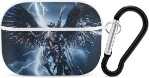 Skull Angel Skeleton Earbud Case Bluetooth Headphone Case Full Protective Case with Keychain Compatible with Airpods Pro White-Style