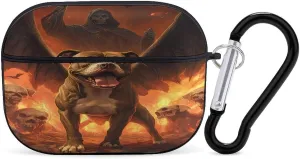 Skull Grim Reaper Pitbull Earbud Case Bluetooth Headphone Case Full Protective Case with Keychain Compatible with Airpods Pro Black-Style