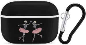 Skull Skeleton Ballet Dancing Earbud Case Bluetooth Headphone Case Full Protective Case with Keychain Compatible with Airpods Pro White-Style