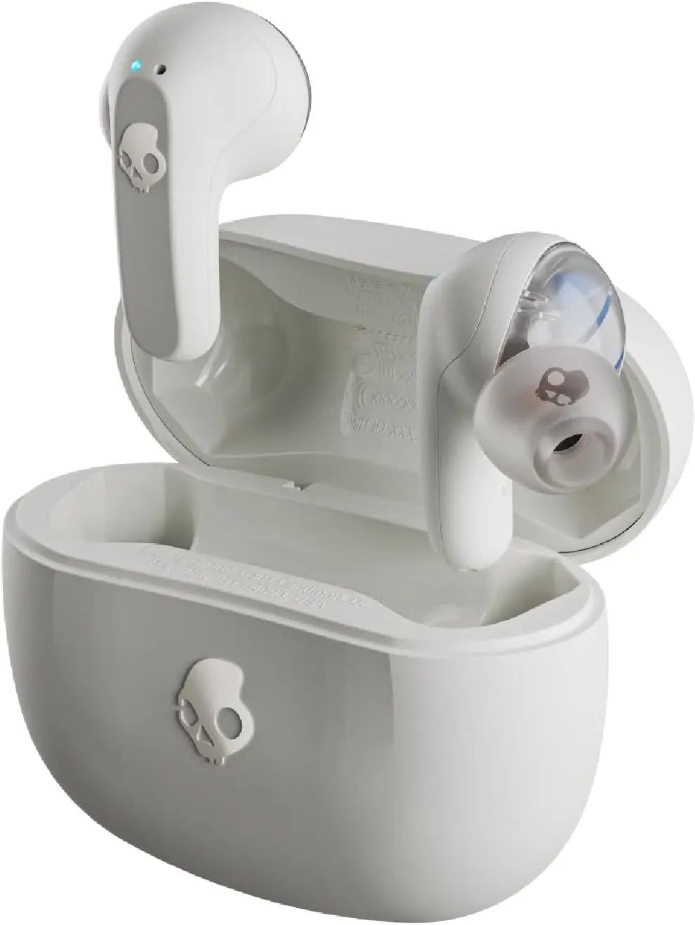 Skullcandy Rail Wireless Earbuds, Bluetooth Headphones, Noise Isolating Fit, Up to 42 Hours Battery, IP55 Sweat and Water Resistant, Microphone for iPhone Android - Bone