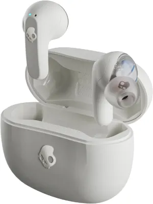 Skullcandy Rail Wireless Earbuds, Bluetooth Headphones, Noise Isolating Fit, Up to 42 Hours Battery, IP55 Sweat and Water Resistant, Microphone for iPhone Android - Bone