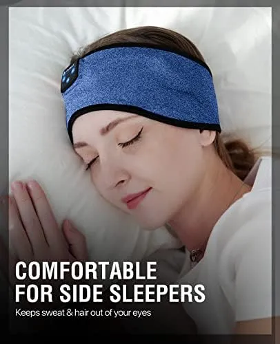 Sleep Headband with Cozy Earbuds - Comfortable Sleeping Headphones for Side Sleepers, 10Hrs Bluetooth, Gift Idea for Women & Men