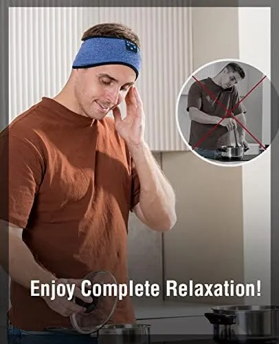 Sleep Headband with Cozy Earbuds - Comfortable Sleeping Headphones for Side Sleepers, 10Hrs Bluetooth, Gift Idea for Women & Men