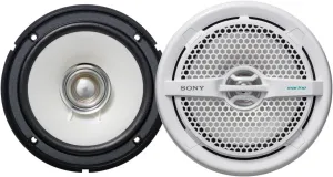 Sony Marine Audio Speakers Stereo Marine Use Certified with 6.5 Inch Dual Cone Design for Boats, Pools, and Other Outdoor Audio Systems, White