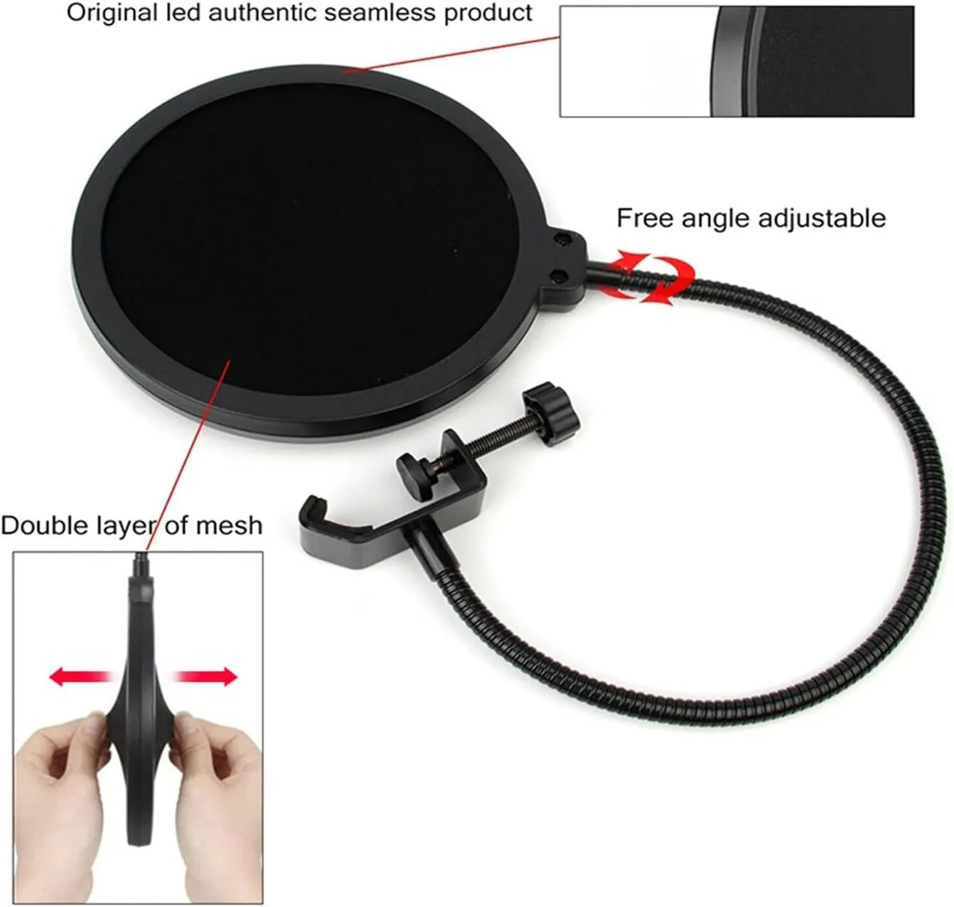 Sound Card Kit Professional Condenser Micro Kits V8 Sound Card Karaoke with Micro Stand Condenser USB MIC Live Streaming Studio Setup for Recording Music