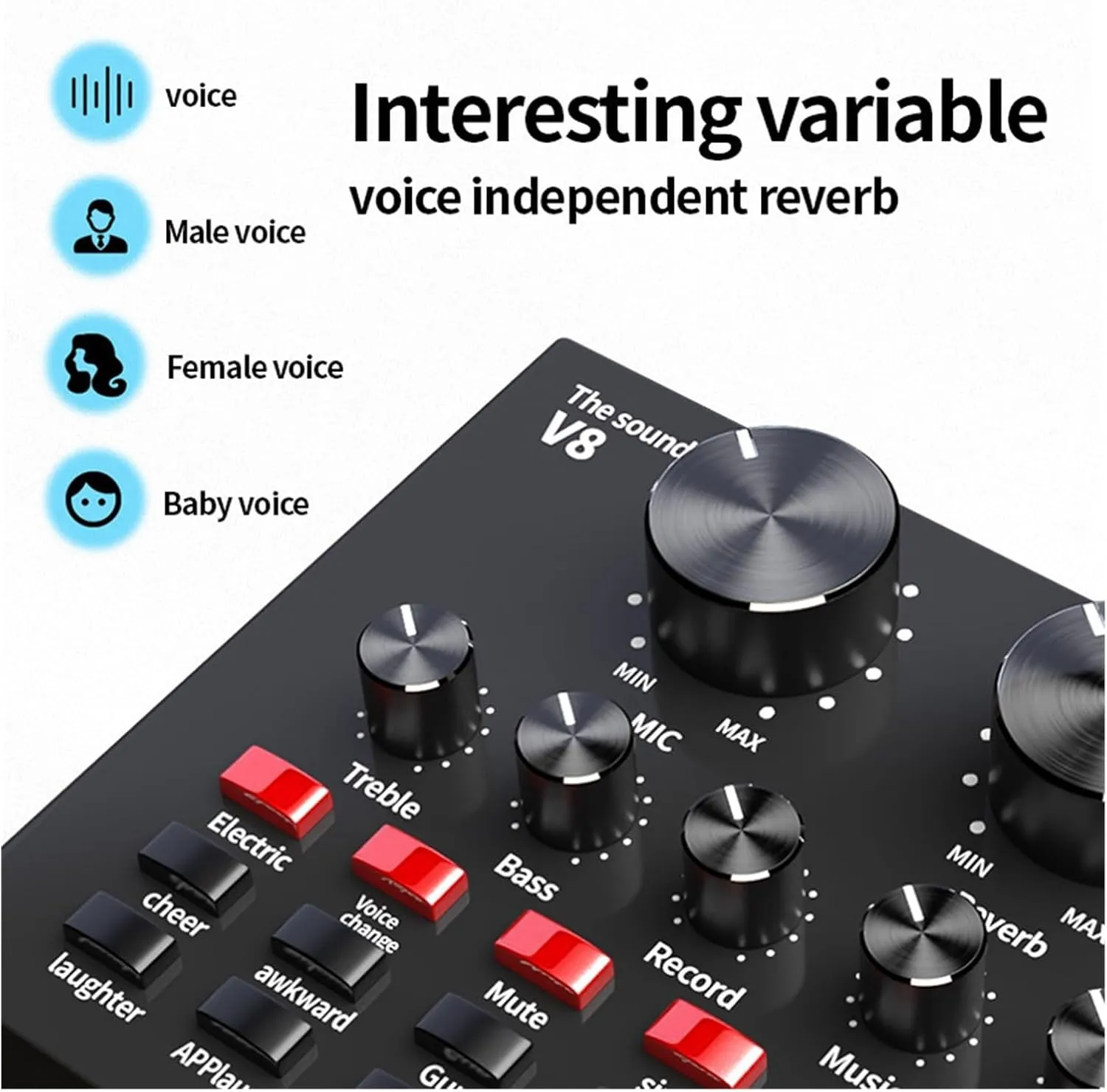 Sound Card Kit Professional Condenser Micro Kits V8 Sound Card Karaoke with Micro Stand Condenser USB MIC Live Streaming Studio Setup for Recording Music