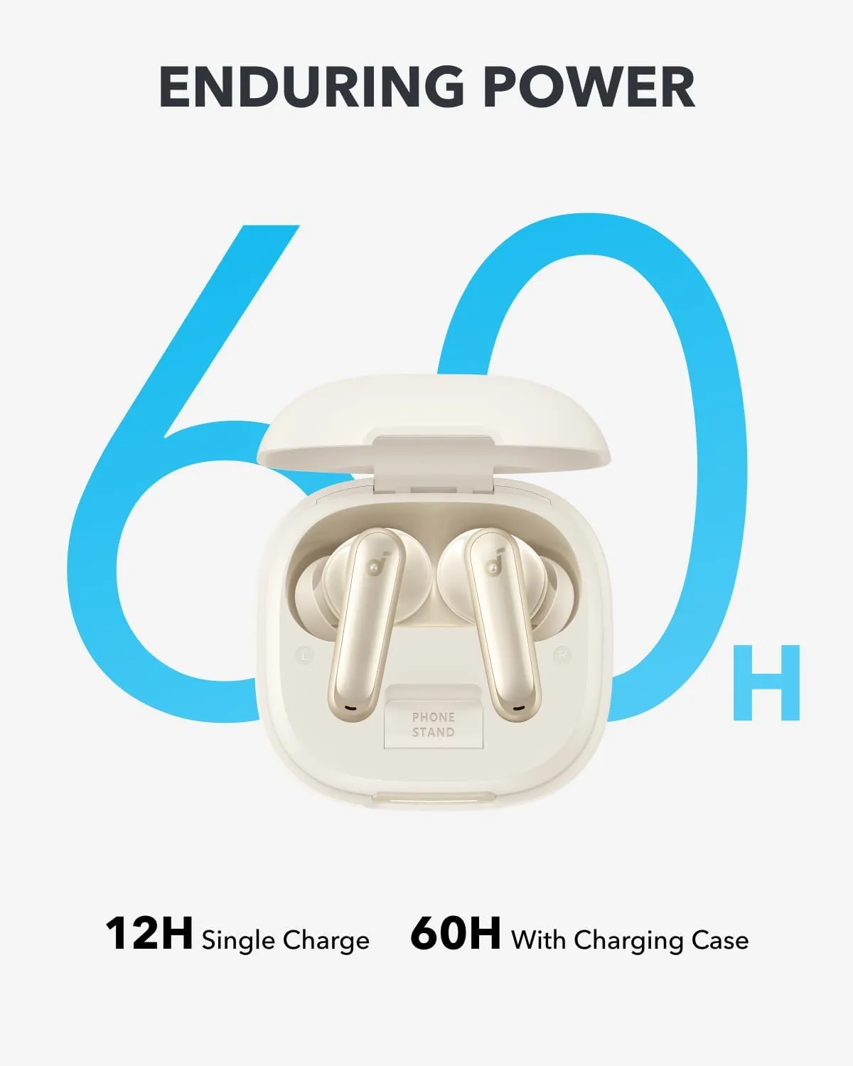 Soundcore P40i by Anker, Noise Cancelling Wireless Earbuds, Adaptive Noise Cancelling to Environments, Heavy Bass, 60H Playtime, 2-in-1 Case and Phone Stand, IPX5, Wireless Charging, Bluetooth 5.3