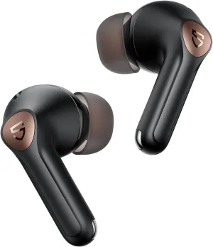 SoundPEATS Air4 Pro Wireless Active Noise Cancelling Earbuds, Qualcomm AptX Headphone Chip, Compatible with iOS/Android, 26 Hours Playtime, Built in 6 Mics, Sweat Resistant Earphones, Black