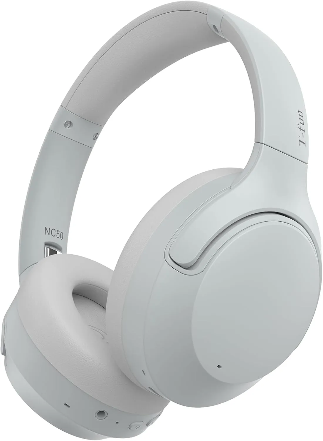 T-fun NC50 Hybrid Active Noise Cancelling Headphones Wireless Bluetooth 5.3, Foldable Over Ear Headphones, Custom EQ via App, 65 Hours Playtime, Low Latency Game Mode, Multipoint Connection