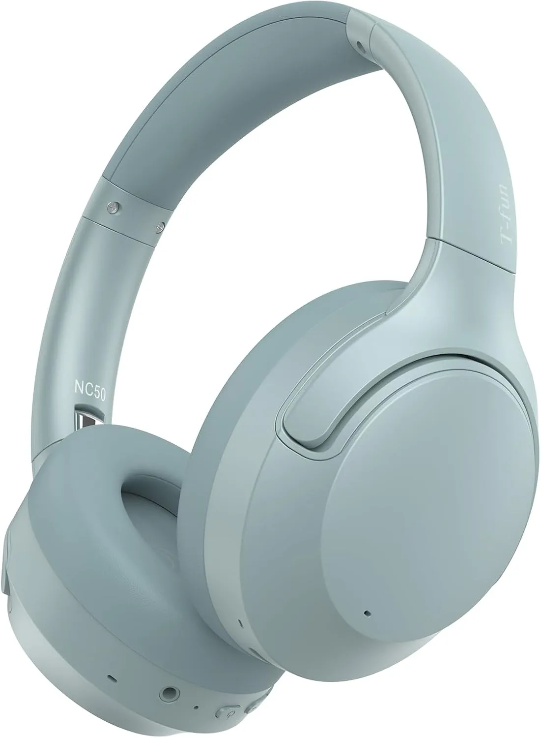 T-fun NC50 Hybrid Active Noise Cancelling Headphones Wireless Bluetooth 5.3, Foldable Over Ear Headphones, Custom EQ via App, 65 Hours Playtime, Low Latency Game Mode, Multipoint Connection