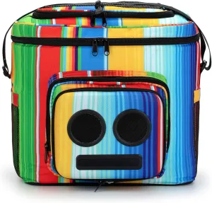 The #1 Cooler with Speakers & Subwoofer (Bluetooth, 20-Watt) for Parties/Festivals/Boat/Beach. Rechargeable Speaker Cooler, Works with iPhone & Android (Rainbow)