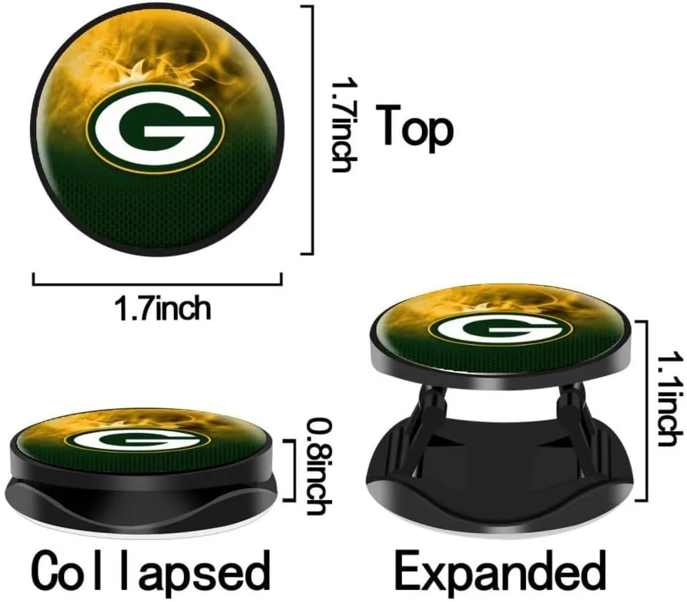 TKMTYT3 Pack Football Theme Cell Phone Stand Holder and Grip. Green Design Foldable Phone Kickstand Compatible for Smartphones