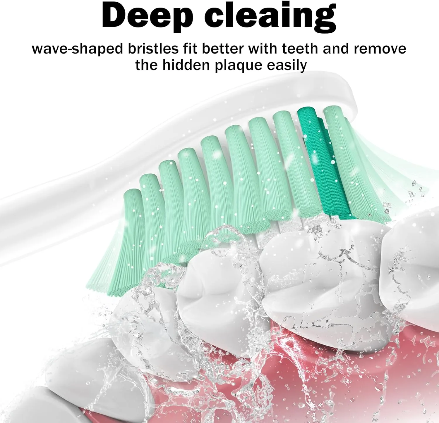 Toothbrush Heads for Philips Sonicare Replacement Brush Heads Medium Soft Dupont Bristles Electric Toothbrush Replacement Heads Fit E-Series Essence Xtreme Elite Advance and CleanCare, 6 Pack