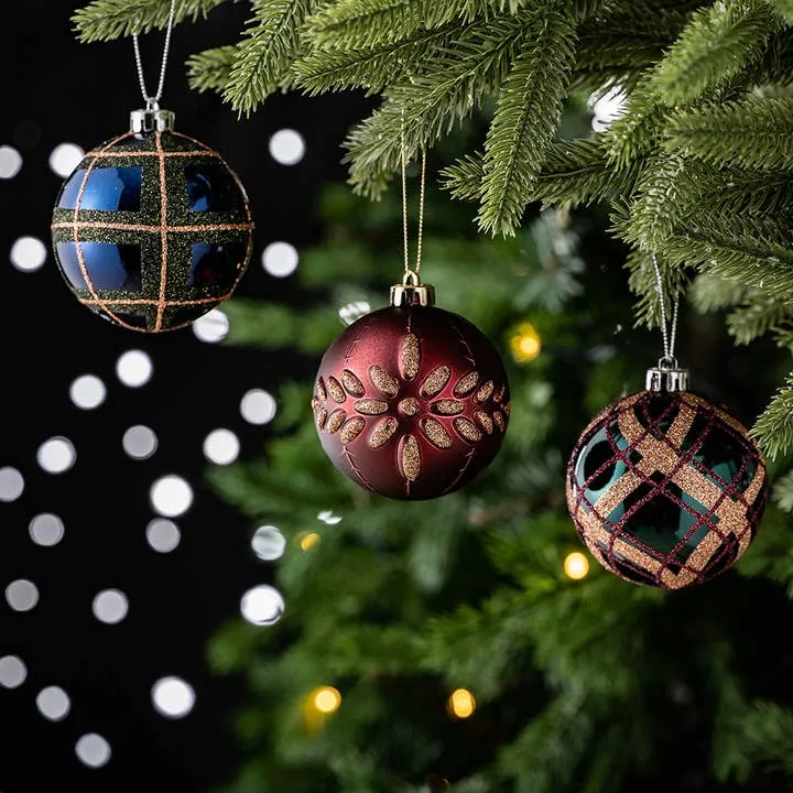 Touch of Gold Delightfully Glittered Ornament Bauble Set