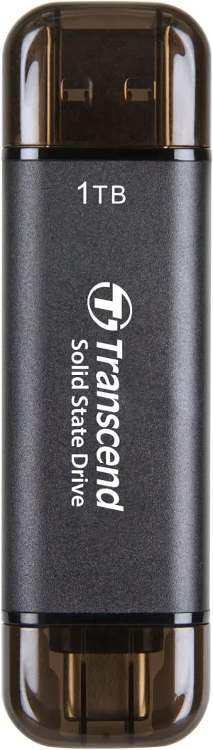 Transcend 1TB External SSD, Up to 1,050MB/s, USB 3.2 Gen 2 Portable SSD, 2-in-1 Type C &Type A, USB Hard Drive for Steam Deck, ROG Ally, MSI Claw, Windows&Mac, iPhone&iPad, Android, PS5&Xbox, Smart TV