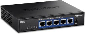 TRENDnet 5-Port 10G Switch, TEG-S750, 5 x 10G RJ-45 Ports, 100Gbps Switching Capacity, Supports 2.5G and 5G-Base-T Connections, Ethernet Splitter, NDAA & TAA Compliant, Lifetime Protection, Black