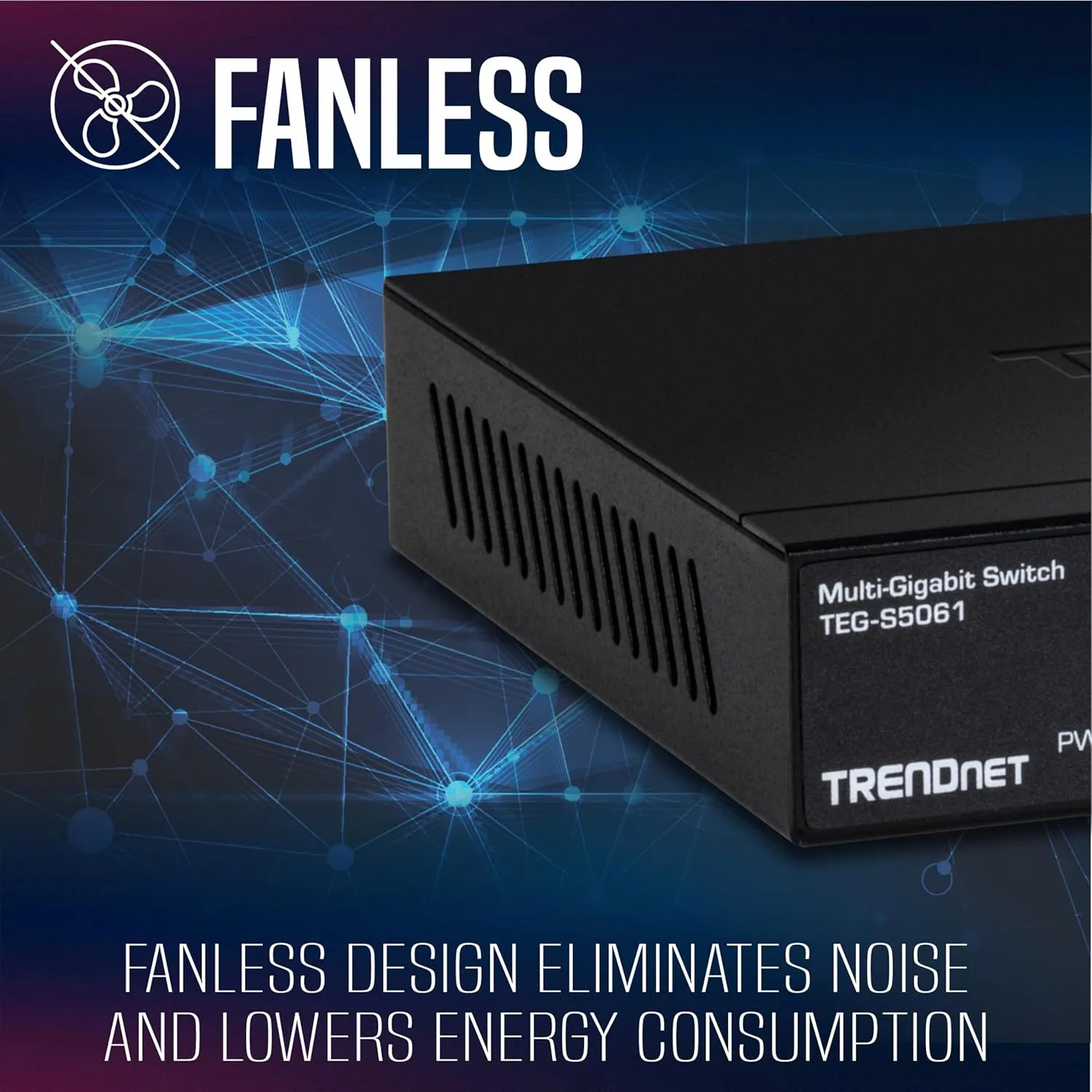 TRENDnet 6-Port Unmanaged 2.5G Switch with 10G SFP Port, TEG-S5061, 5 x 2.5GBASE-T Ports, 45Gbps SwitchingCapacity, Fanless, Wall Mountable,Lifetime Protection,Black