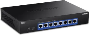 TRENDnet 8-Port 10G Switch, TEG-S708, 8 x 10G RJ-45 Ports, 160Gbps Switching Capacity Rack mountable, Ethernet Splitter, NDAA & TAA Compliant, Lifetime Protection, Black