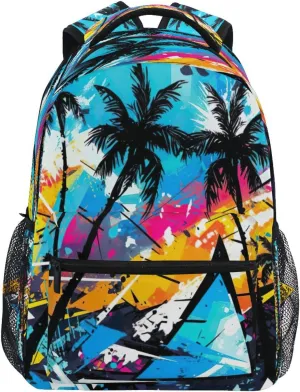 Tropical Palm Trees Backpack, Water Resistant Laptop Backpack Travel Casual Daypack#839