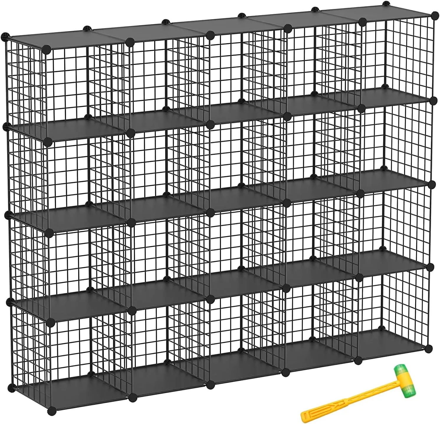 TUMUCUTE Wire Cube Storage Organizer, 20-Cube Metal Storage Shelves Bookshelf, Stackable Modular Closet Organizer for Bedroom Living Room, Office, Storage Shelves