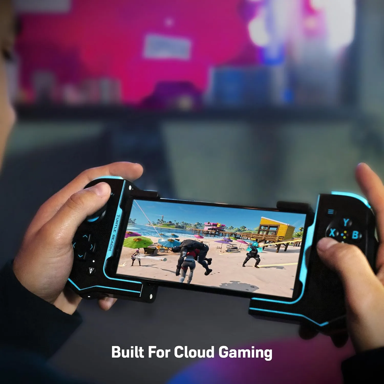 Turtle Beach Atom Mobile Game Controller with Bluetooth for Cloud Gaming on Android Mobile Devices with Compact Shape, Console Style Controls & Low Latency Bluetooth - Black/Teal
