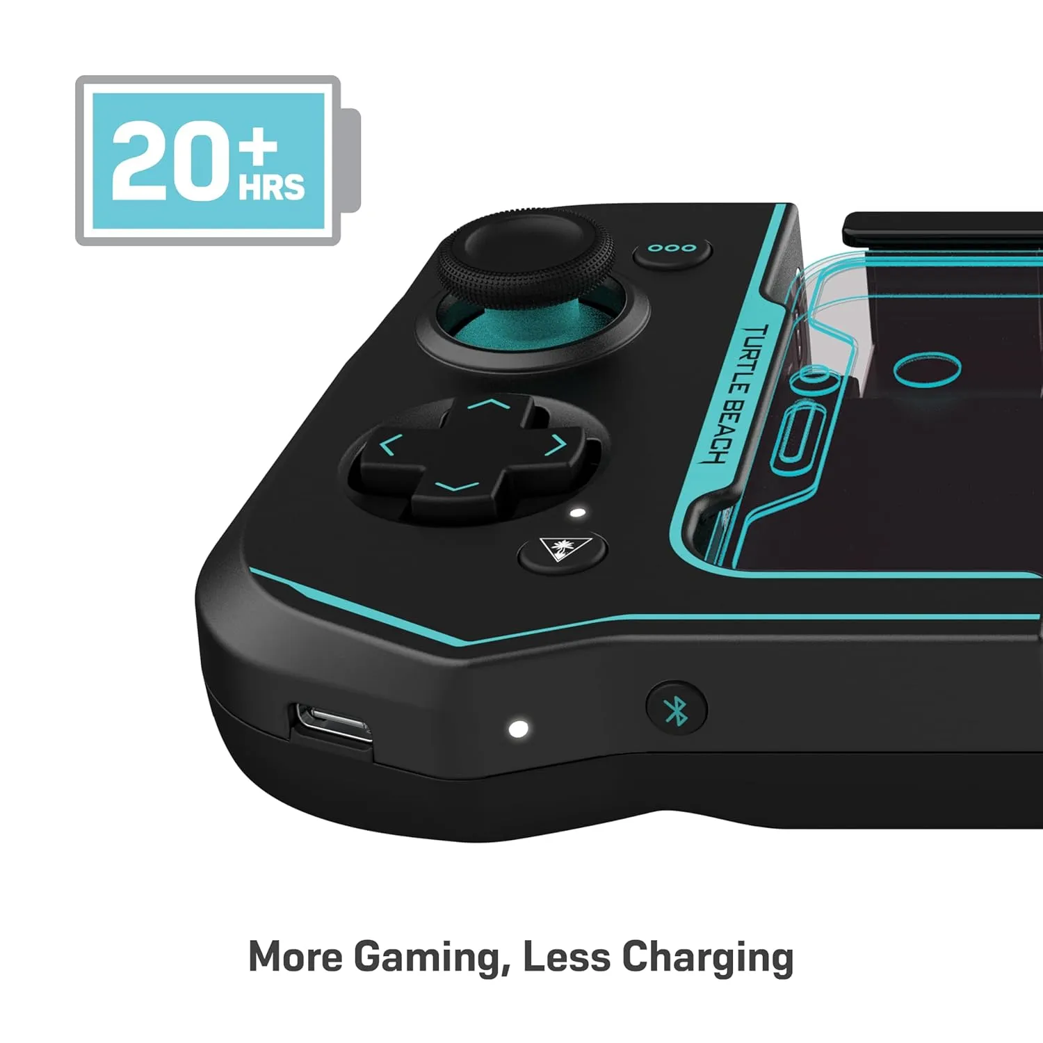 Turtle Beach Atom Mobile Game Controller with Bluetooth for Cloud Gaming on Android Mobile Devices with Compact Shape, Console Style Controls & Low Latency Bluetooth - Black/Teal